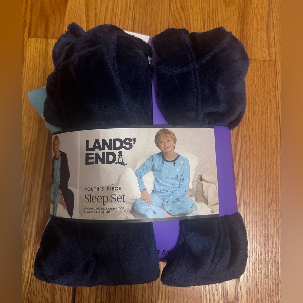 Lands' End Youth 3 Pieces Navy Sleep Set